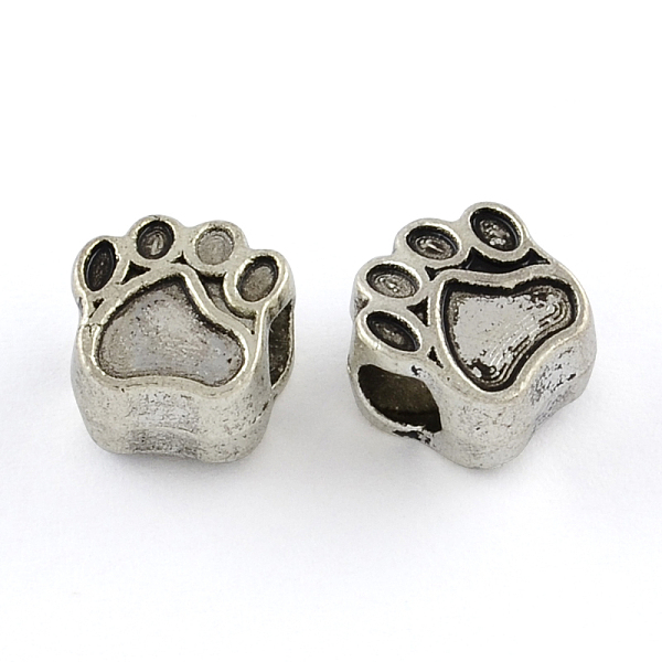 

PandaHall Tibetan Style Zinc Alloy Dog Paw Prints European Beads, Lead Free & Cadmium Free, Antique Silver, 11x10.6x7.5mm, Hole: 4.8mm Alloy...