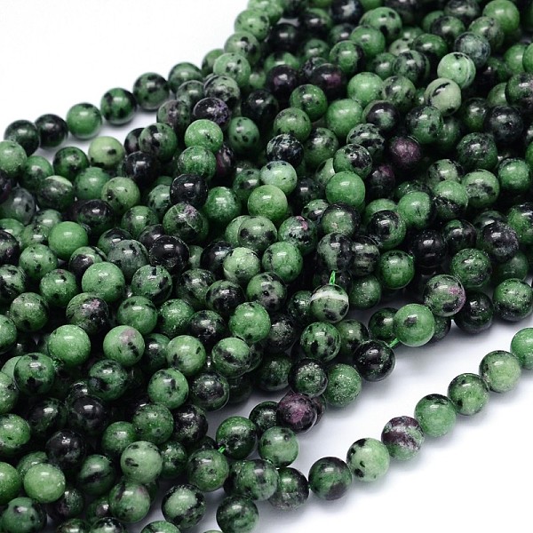 

PandaHall Round Natural Ruby in Zoisite Bead Strands, 6mm, Hole: 1mm, about 65pcs/strand, 15.3 inch Ruby in Zoisite Round