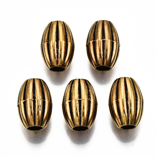 

PandaHall CCB Plastic Beads, Corrugated Beads, Oval, Antique Golden, 16x11.5mm, Hole: 4.5mm, about 506pcs/500g Plastic Oval