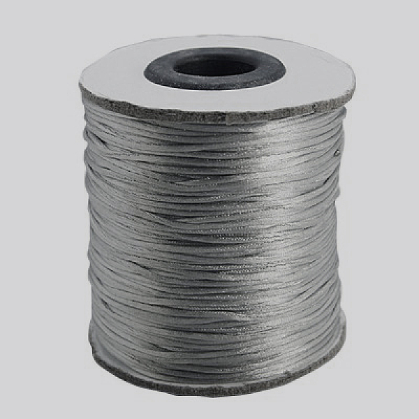 

PandaHall Nylon Thread, Rattail Satin Cord, Nylon Jewelry Cord for Braided Jewelry Making, Round, Gray, 1mm, about 100yards/roll(300...
