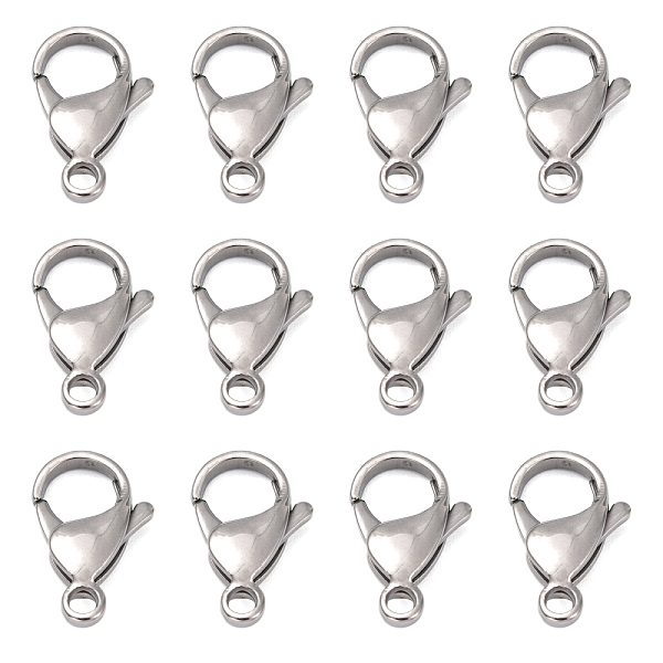 

PandaHall 316 Surgical Stainless Steel Lobster Claw Clasps, Parrot Trigger Clasps, Stainless Steel Color, 19x11x5mm, Hole: 2mm 316 Surgical...