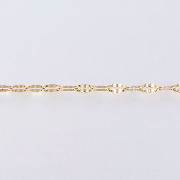 

PandaHall 3.28 Feet Handmade Ion Plating(IP) 304 Stainless Steel Dapped Chains, Cable Chains, Soldered, Flat Oval, Golden, 4.5x2x0.4mm 304...