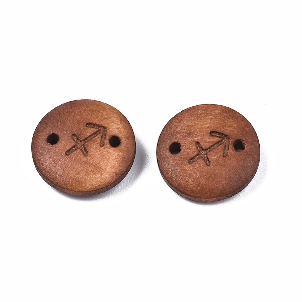

PandaHall Wood Links Connectors, Flat Round with 12 Constellations, Dyed, Sagittarius, 15x4mm, Hole: 1.6mm Wood Sagittarius