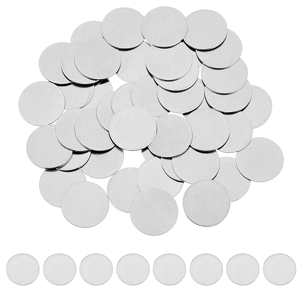 

PandaHall DICOSMETIC 100Pcs 316 Stainless Steel Sheets, Round, Stainless Steel Color, 12x0.5mm Stainless Steel Flat Round