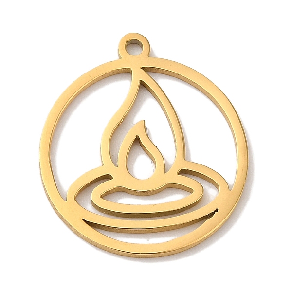 

PandaHall 304 Stainless Steel Pendants, Laser Cut, Fire Element Symbol Charm, Real 18K Gold Plated, 17x15x1mm, Hole: 1mm 304 Stainless Steel...