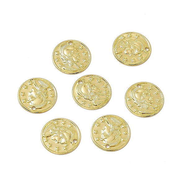 

PandaHall Rack Plating Brass Charms, Long-Lasting Plated, Cadmium Free & Nickel Free & Lead Free, Flat Round with Woman & Star Charm, Real...