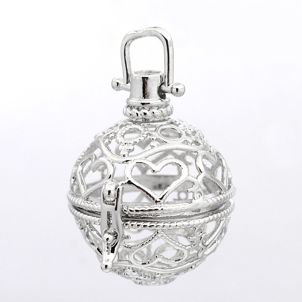 

PandaHall Round with Heart Brass Hollow Cage Pendants, For Chime Ball Pendant Necklaces Making, Lead Free & Cadmium Free &Nickel Free...