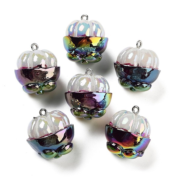 

PandaHall AB Color Resin Pendants, Fruit Charms with Platinum Plated Iron Loops, Mangosteen, 24~25.5x22~23x23mm, Hole: 2mm Iron+Resin...