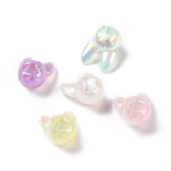

PandaHall UV Plating Rainbow Iridescent Acrylic Beads, with Glitter Powder, Dog, Mixed Color, 29x22x19mm, Hole: 2.8mm Acrylic Dog Multicolor
