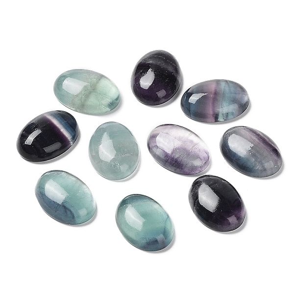 

PandaHall Natural Fluorite Cabochons, Oval, 25x18x7~7.5mm Fluorite Oval