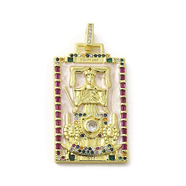 

PandaHall Brass Micro Pave Cubic Zirconia Pendants with Enamel, Tarot, WhiteSmoke, 39x22.5x3mm, Hole: 5x3mm Brass+Cubic Zirconia+Enamel..., White