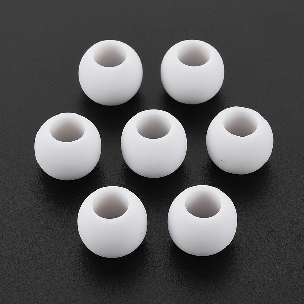 

PandaHall Opaque Acrylic European Beads, Large Hole Beads, Frosted, Rondelle, White, 11.5x9mm, Hole: 6mm, about 8000pcs/500g. Acrylic...