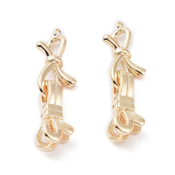 

PandaHall Rack Plating Brass Fold Over Clasps, Bowknot, Long-Lasting Plated, Real 18K Gold Plated, Clasp: 18.5x7.7x6.3mm, Bowknot...