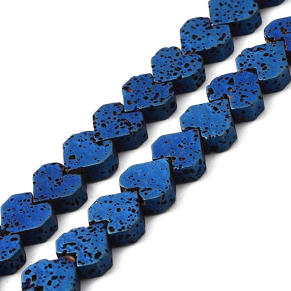 

PandaHall Electroplated Natural Lava Rock Beads Strands, Heart, Blue Plated, 8x8.5x3mm, Hole: 1mm, about 60pcs/strand, 16.54''(42cm) Lava...