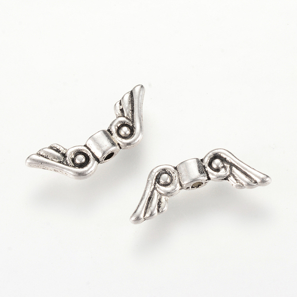 

PandaHall Tibetan Style Alloy Beads, Wing, Cadmium Free & Lead Free, Antique Silver, 6x16x2.5mm, Hole: 1mm, about 2850pcs/1000g Alloy Wing