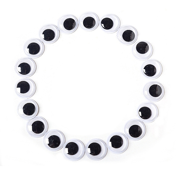 

PandaHall Black & White Plastic Wiggle Googly Eyes Cabochons, DIY Scrapbooking Crafts Toy Accessories with Label Paster on Back, Black, 18mm...