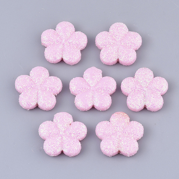 

PandaHall Opaque Acrylic Beads, with Glitter Powder, Flower, Pearl Pink, 20x20.5x5mm, Hole: 1.6mm Acrylic Flower Pink