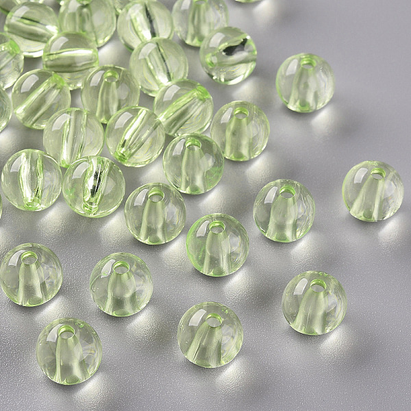 

PandaHall Transparent Acrylic Beads, Round, Light Yellow, 10x9mm, Hole: 2mm, about 940pcs/500g Acrylic Round