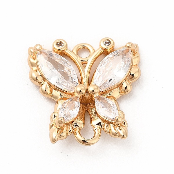 

PandaHall Brass with K9 Glass Connector Charms, Golden Butterfly Links, Crystal, 16x15.5x4mm, Hole: 1.5mm Brass+Glass Butterfly Clear