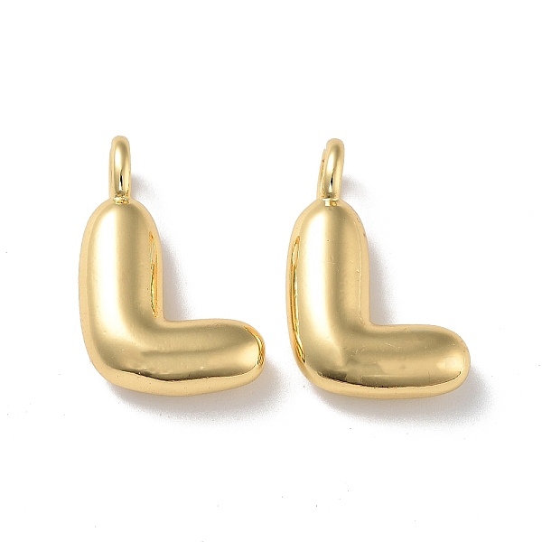 

PandaHall Brass Pendants, Real 18K Gold Plated, Letter L, 19x12.5x5mm, Hole: 3.2mm Brass Letter L