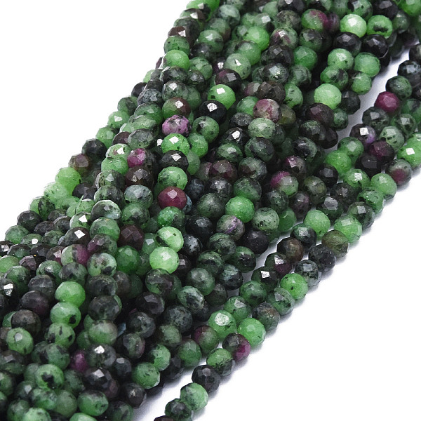 

PandaHall Natural Ruby in Zoisite Beads Strands, Faceted, Rondelle, 5x3~3.5mm, Hole: 0.8mm, about 106pcs/strand, 15.43''(39.2cm) Ruby in...