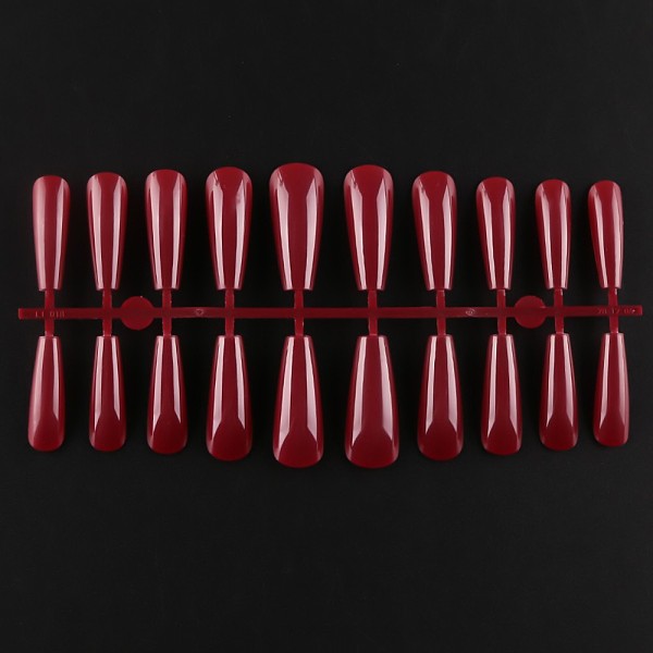 

PandaHall Solid Color Plastic Seamless Toe False Nail, Practice Manicure Nail Art Tool, FireBrick, 26~32x6~13mm, 20pcs/set. Plastic None Red