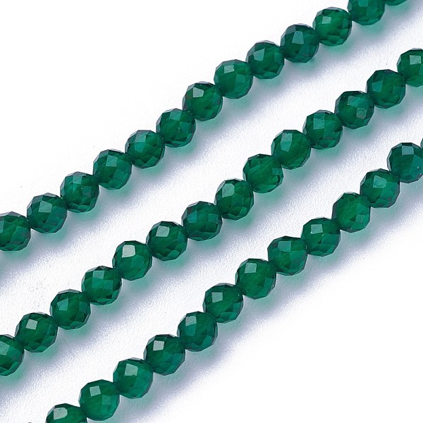 

PandaHall Faceted Glass Beads Strands, Round, Dark Green, 3~3.5mm, Hole: 0.5mm, about 115~130pcs/strand, 14.5~16.1 inch(37~41cm) Glass Round...