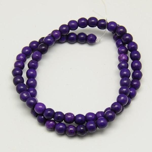

PandaHall Synthetic Turquoise Beads Strands, Dyed, Round, Indigo, 8mm, Hole: 1mm, about 50pcs/strand, 15.35 inch Synthetic Turquoise Round..., Purple