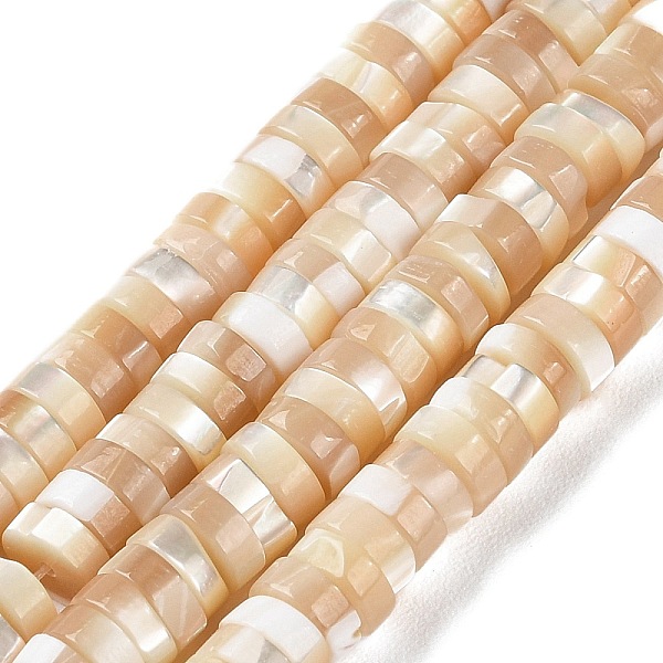 

PandaHall Natural Trochus Shell Beads Strands, Flat Round/Disc, Heishi Beads, Faceted, Navajo White, 5~6x2~2.5mm, Hole: 1mm, about...