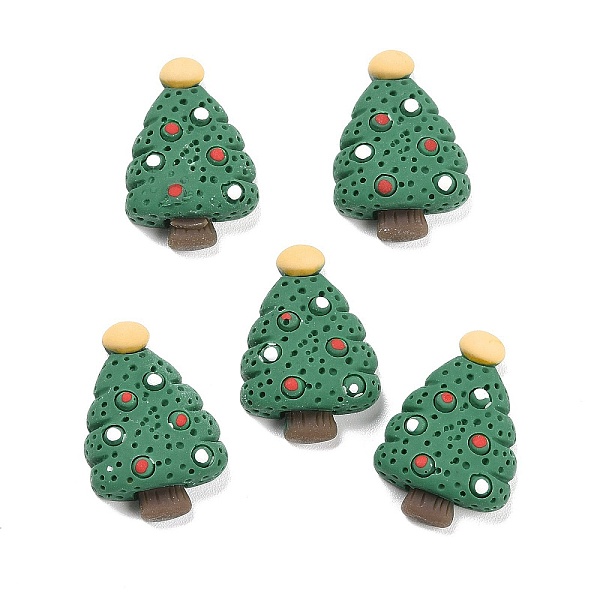 

PandaHall Resin Cabochons, Christmas Theme, Christmas Tree, Green, 24x16.5x6mm Resin Tree Green