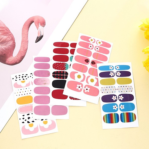 

PandaHall Full Cover Nail Art Stickers, Marble Flower Animal Tartan Self-adhesive Nail Art Decals Strips, for Women Girls Manicure Nail Art..., Multicolor