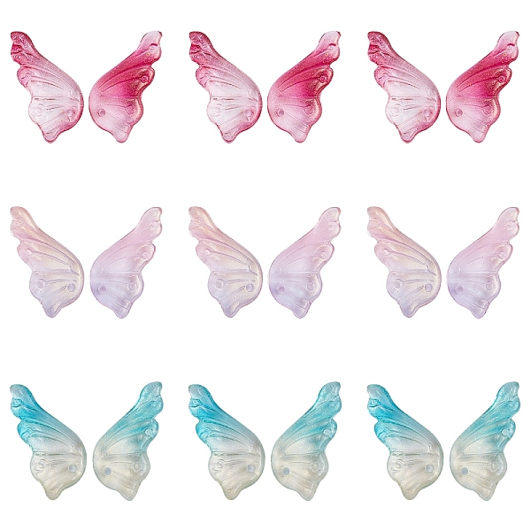 

PandaHall arricraft 90 Pcs Transparent Glass Butterfly Wings Charms Pendants for Necklace Bracelets Jewelry Making (Mixed Color) Glass Wing..., Multicolor