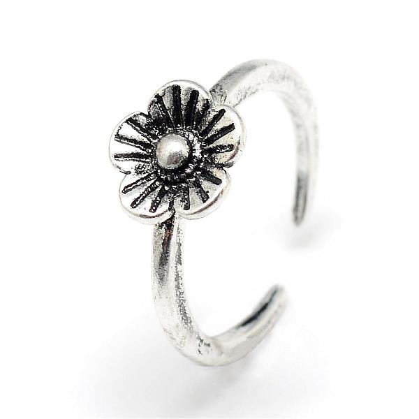 

PandaHall Adjustable Alloy Cuff Finger Rings, Flower4, Antique Silver, US Size 4 1/4(15mm) Alloy