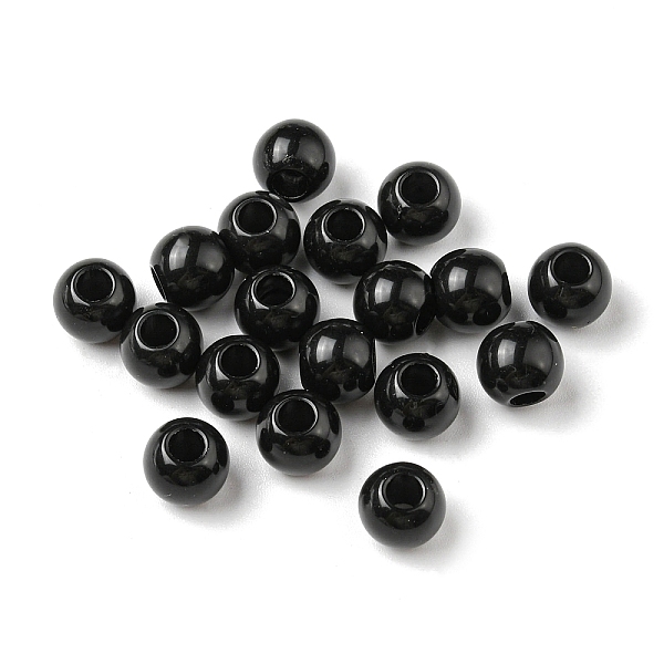 

PandaHall Opaque Acrylic Beads, Flat Round, Black, 8x6.5mm, Hole: 3mm, 2200pcs/500g Acrylic Round Black