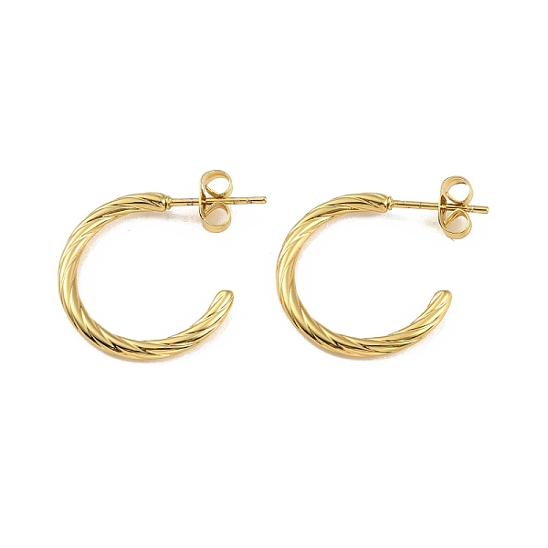 

PandaHall Ion Plating(IP) 304 Stainless Steel Round Stud Earrings, Half Hoop Earrings, Real 18K Gold Plated, 20x19x2mm 304 Stainless Steel...