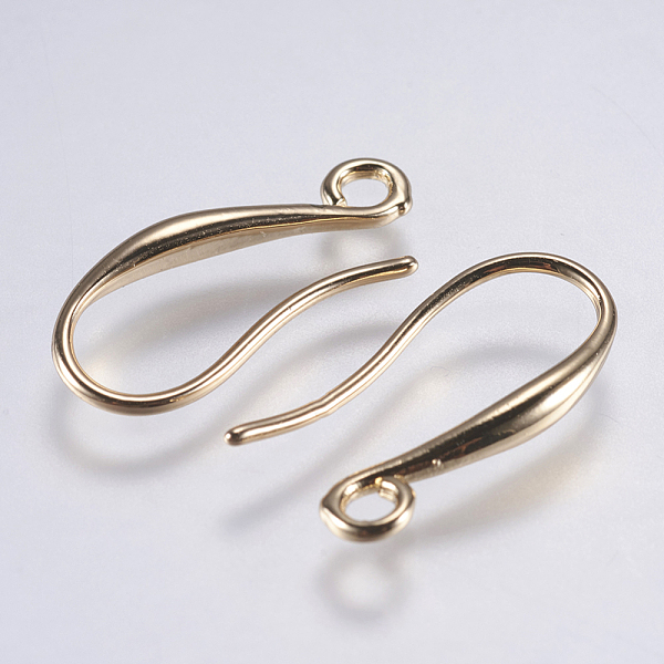 

PandaHall Brass Earring Hooks, with Horizontal Loop, Long-Lasting Plated, Lead Free & Cadmium Free, Golden, 21x10x1.5mm, Hole: 2mm, 18 Gauge...