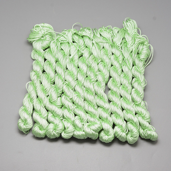 

PandaHall Braided Polyester Cords, Aquamarine, 1mm, about 28.43 yards(26m)/bundle, 10 bundles/bag Polyester Green