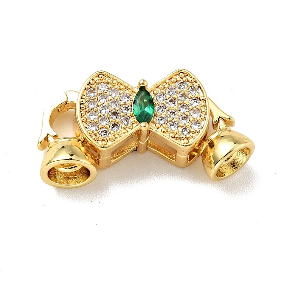 

PandaHall Rack Plating Brass Micro Pave Clear & Green Cubic Zirconia Fold Over Clasps, Cadmium Free & Lead Free, Long-Lasting Plated...