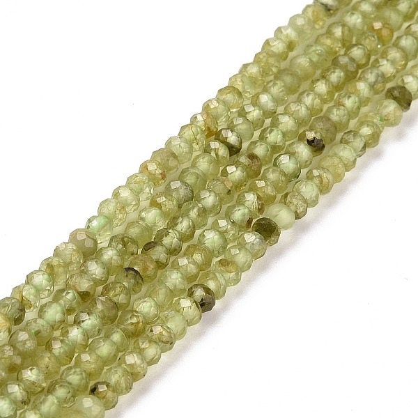 

PandaHall Natural Peridot Beads Strands, Faceted, Rondelle, 3x2.5mm, Hole: 0.5mm, about 188pcs/strand, 15.55''(39.5cm) Peridot Rondelle