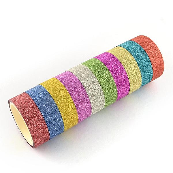 

PandaHall Glitter Powder DIY Scrapbook Decorative Paper Tapes, Self Adhesive Tapes, Mixed Color, 14.5mm, about 3m/roll, 10rolls/group Paper..., Multicolor