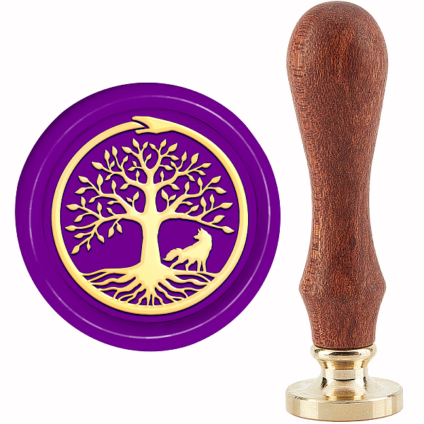 

PandaHall Brass Wax Seal Stamp with Handle, for DIY Scrapbooking, Tree of Life Pattern, 89x30mm Brass Tree of Life