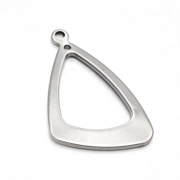 

PandaHall Triangle Ring 304 Stainless Steel Pendants, Stainless Steel Color, 33x22x1.5mm, Hole: 2mm 304 Stainless Steel Triangle