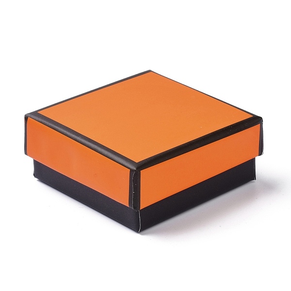 

PandaHall Paper Jewelry Set Boxes, with Black Sponge, for Necklaces and Earring, Square, Orange, 7.2x7.3x3.1cm Paper Square Orange