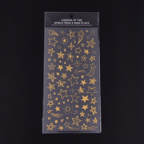 

PandaHall Waterproof Hot Stamping Stickers, DIY Gift Hand Account Photo Frame Album Decoration Sticker, Star Pattern, 23x10.5x0.04cm Plastic..., Gold