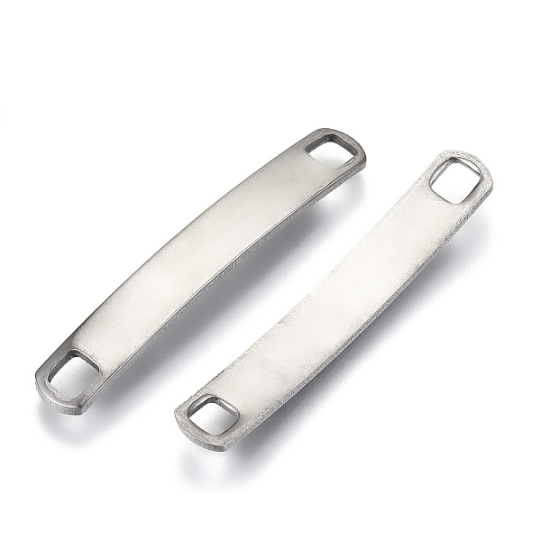 

PandaHall 201 Stainless Steel Links Connectors, Stamping Blank Tag, Rectangle Oval, Stainless Steel Color, 33.5x5x3mm, Hole: 3x3mm 201...