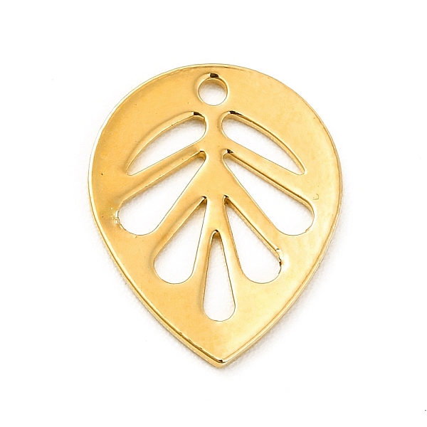 

PandaHall Rack Plating Brass Pendants, Long-Lasting Plated, Leaf Charm, Golden, 13.5x11x0.8mm, Hole: 1.2mm Brass Leaf