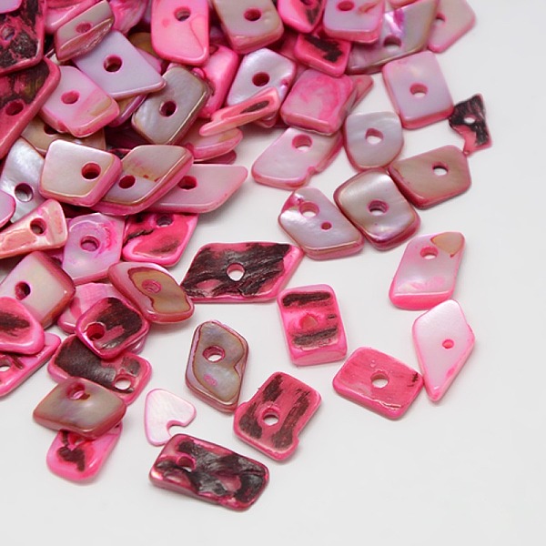 

PandaHall Dyed Natural Freshwater Shell Chips Beads, Hot Pink, 11~16x4~8x2~5mm, Hole: 1mm, about 700pcs/500g Freshwater Shell Chip Pink