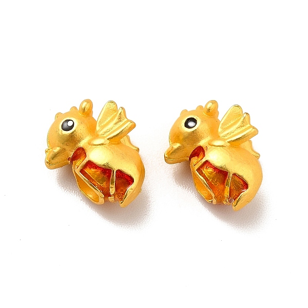 

PandaHall Rack Plating Alloy Enamel European Beads, Large Hole Beads, Cadmium Free & Lead Free, Matte Gold Color, Seahorse, Red, 12x7x9mm...