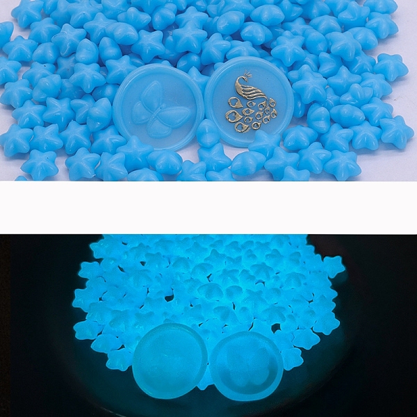 

PandaHall Luminous Sealing Wax Particles, for Retro Seal Stamp, Star, Deep Sky Blue, Packing: 125x90mm Wax Star