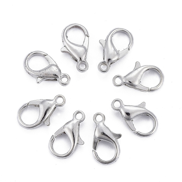 Platinum Plated Zinc Alloy Lobster Claw Clasps